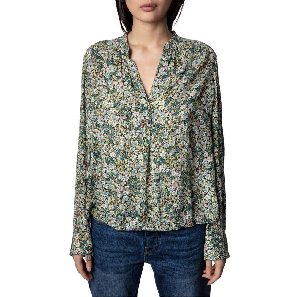 Zadig & Voltaire Women’s Tink Crinkle Liberty Garden Long Sleeve Top Size M